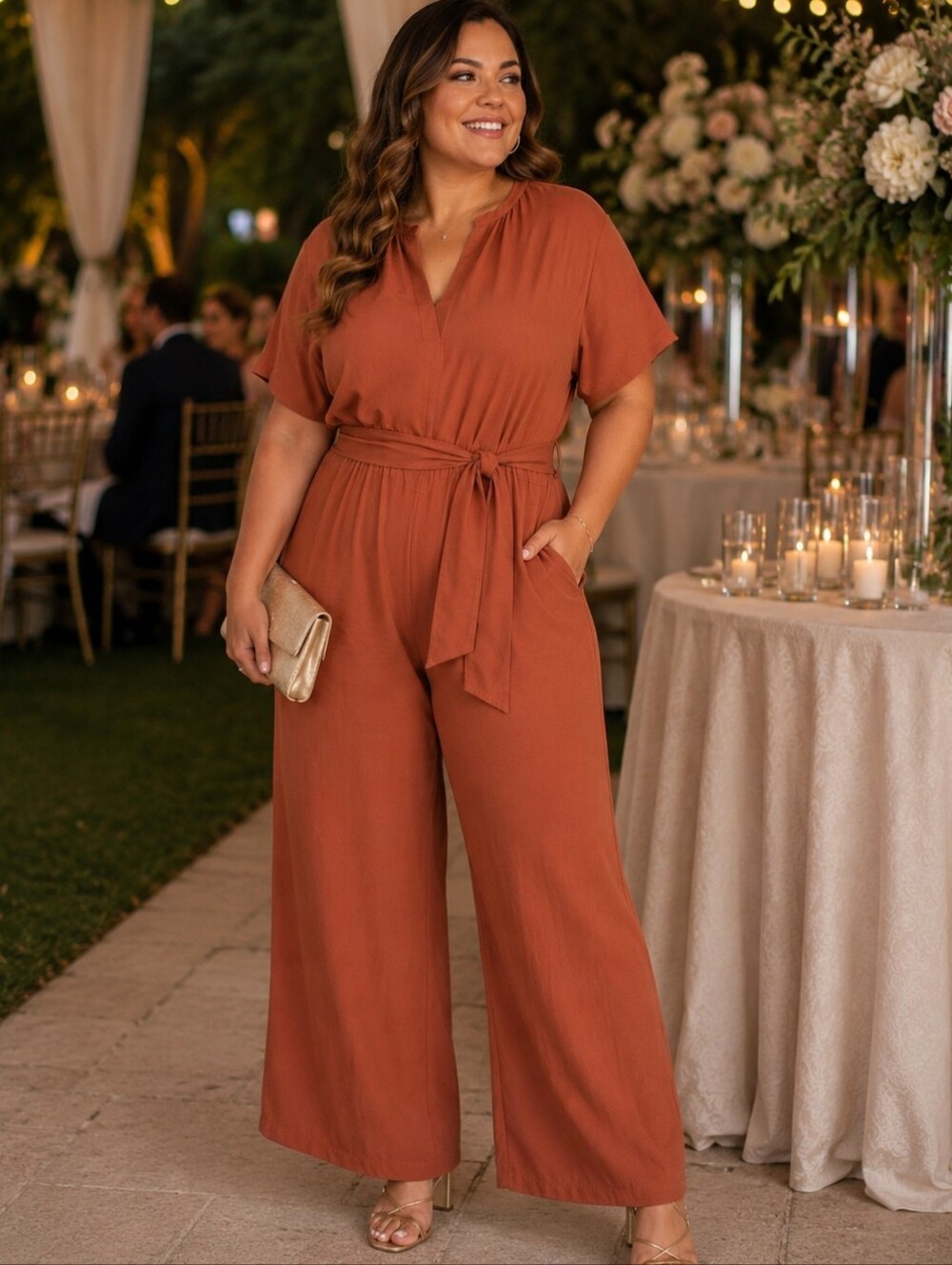 Worthington Terracotta Wide Leg Jumpsuit. NWT